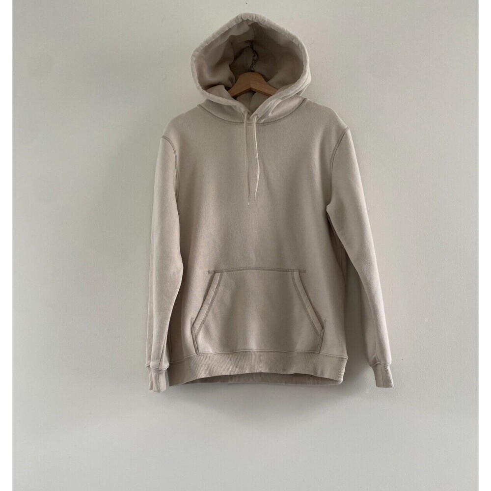 NWOT H&M Men's Fleece Pullover Beige/Brown Hoodie - Size Small
